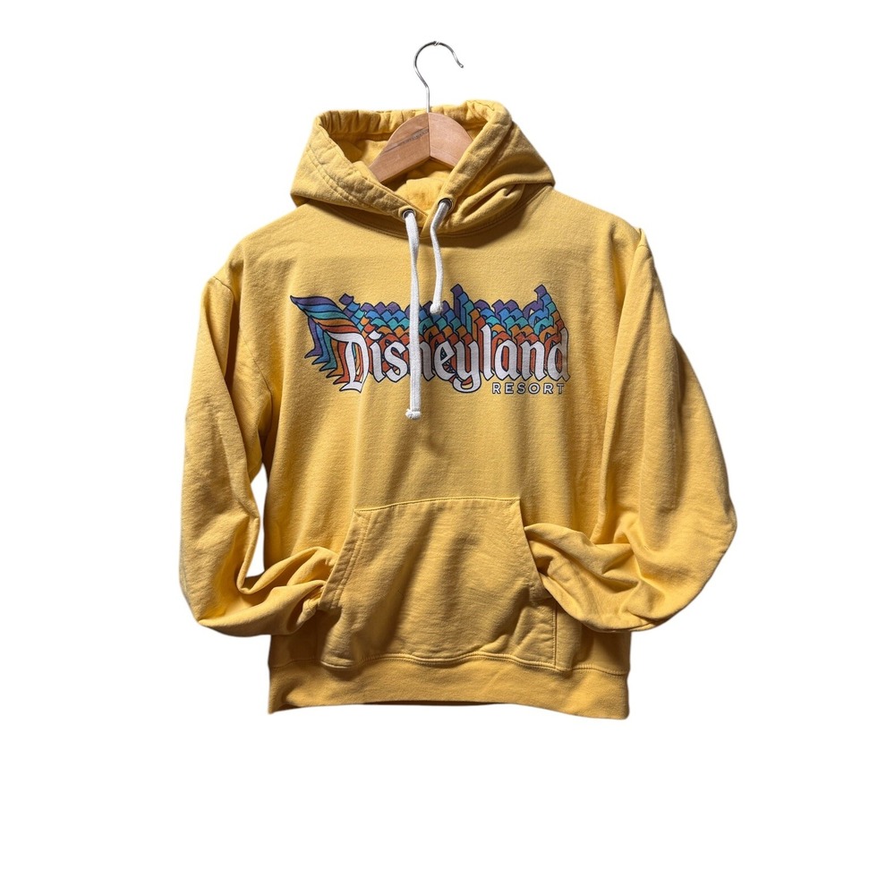Disney Parks Retro Rainbow Hoodie Sweatshirt - SML - Yellow - Disneyland Resort